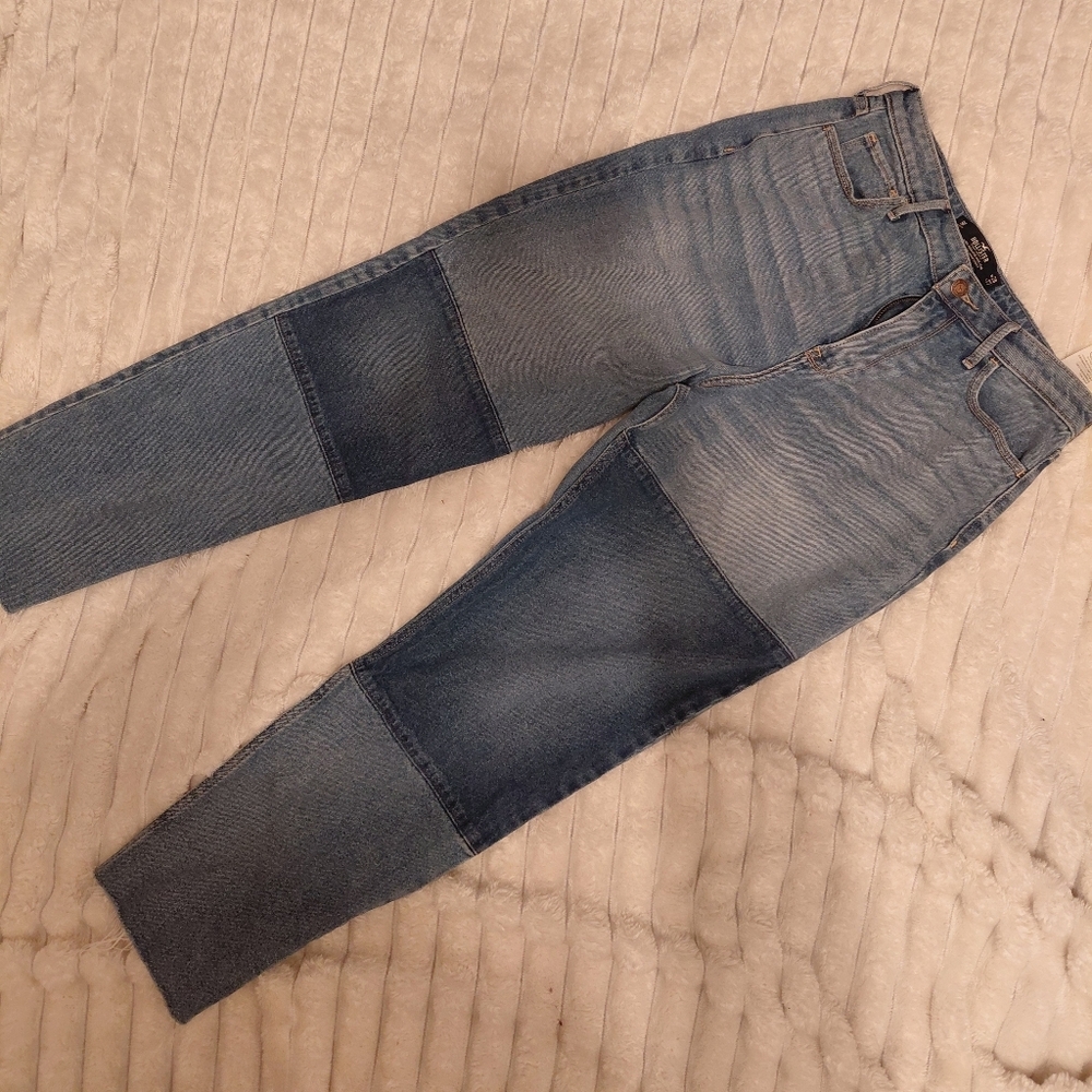 Patchwork Ultra High Rise Hollister Mom Jean